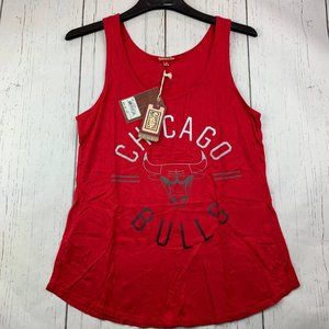 Chicago Bulls NBA Medium Mitchell & Ness‎ Tank Top Shirt Red Women New